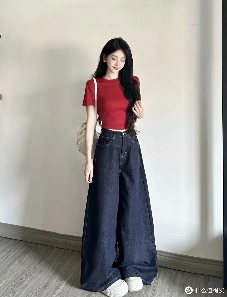 短袖+阔腿裤，夏天穿这5组搭配最舒服！